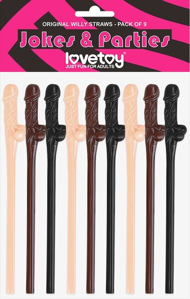 Lovetoy Pack of 9 Willy Straws – Drinking Straws Set