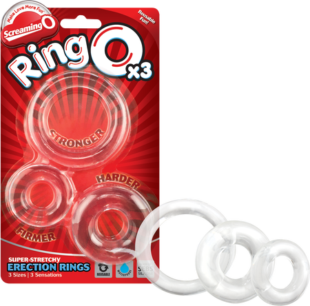 Ringo X3 Cock Rings Mixed Pack - Clear