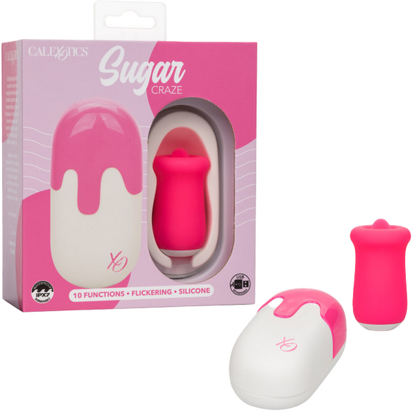 Sugar Craze – Flickering Tongue Stimulator with Travel Case Compact Vibrator