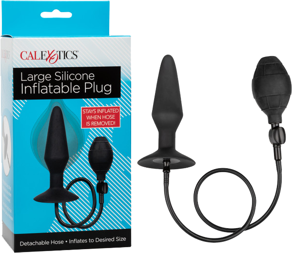 CalExotics Medium Silicone Inflatable Plug – Inflatable Anal Plug with Detachable Hose