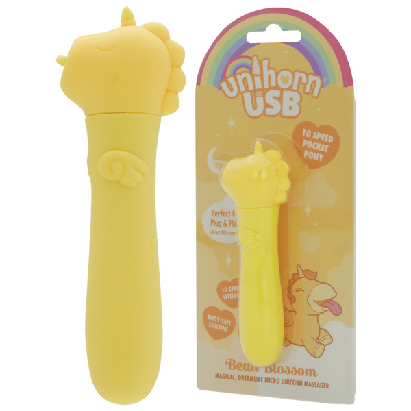 Unihorn USB Bullet (Bean Blossom Yellow) – Rechargeable 10-Speed Silicone Vibrator