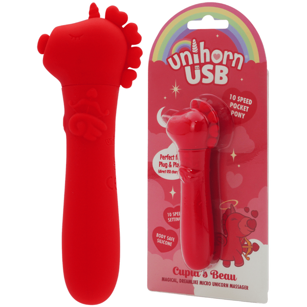 Unihorn Cupid's Beau (Red) – Silicone USB Bullet Vibrator with 10 Speeds