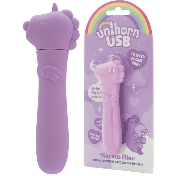Unihorn Karma Lilac – USB Rechargeable Silicone Bullet Vibrator with 10 Speeds