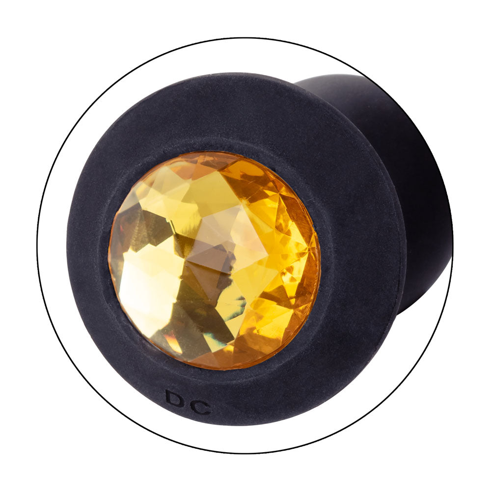 Naughty Bits Shake Your Ass Petite Black Vibrating Butt Plug with Gemstone Button