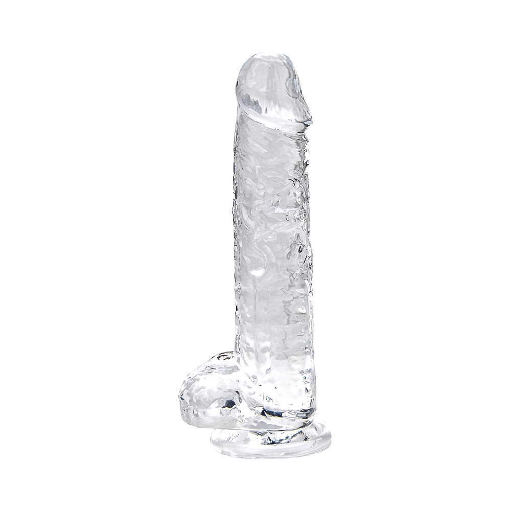 Loving Joy 7.5 Inch Clear Dildo with Balls – Realistic Suction Cup Dildo 7.5 Inch Length 1.4 Inch Diameter