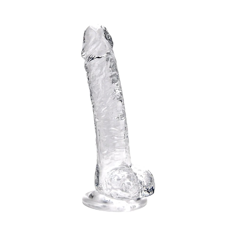 Loving Joy 7.5 Inch Clear Dildo with Balls – Realistic Suction Cup Dildo 7.5 Inch Length 1.4 Inch Diameter