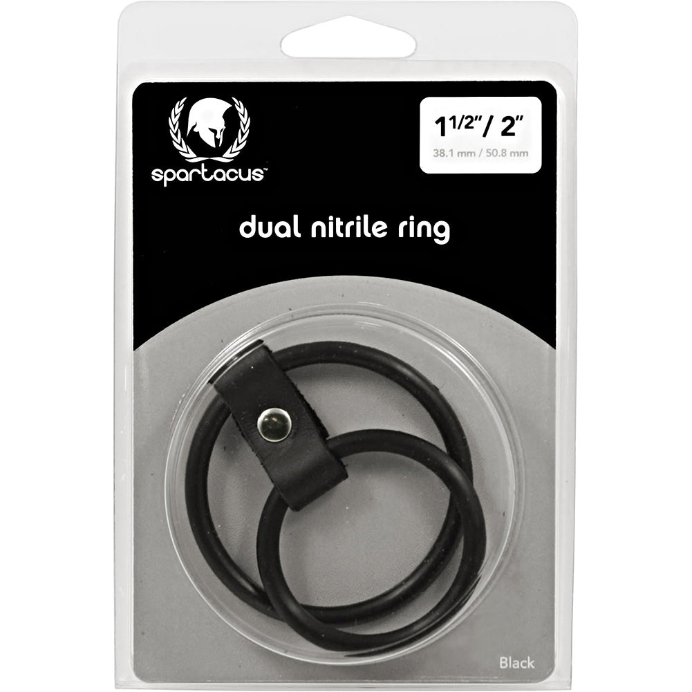 Spartacus Nitrile Dual Cock Ring (Black) – Comfortable Grip Cock Ring