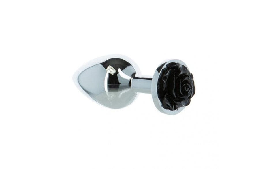 Black Rose 3 Inch Metal Butt Plug