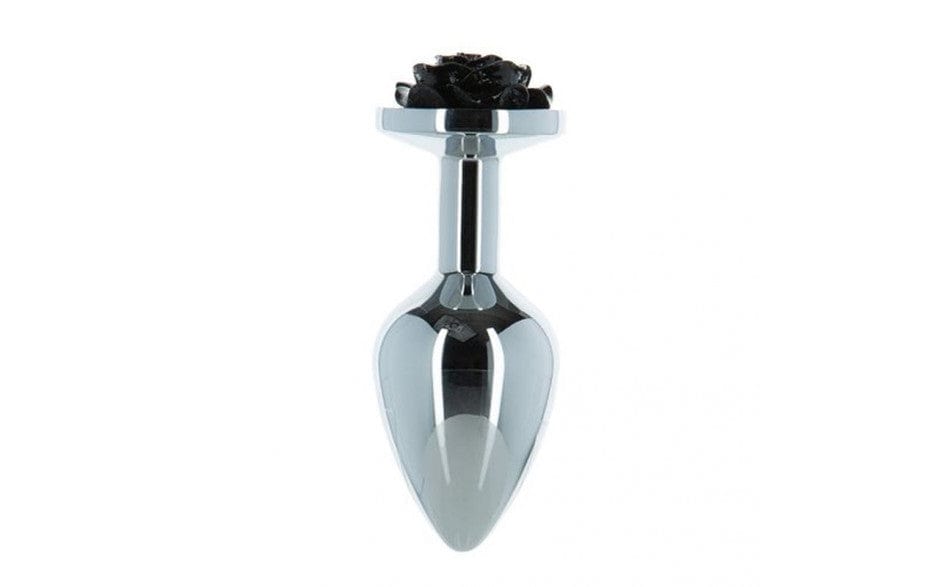 Black Rose 3 Inch Metal Butt Plug