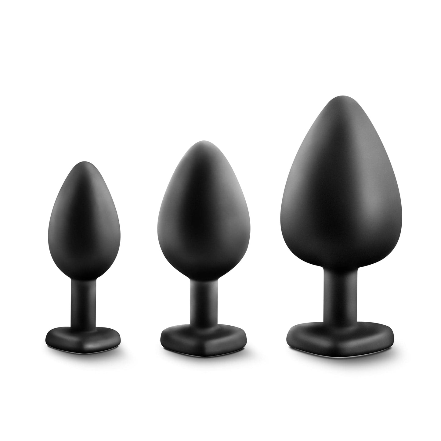 Luxe Bling Plugs Training Kit Black With Clear Gems - 3 Sizes