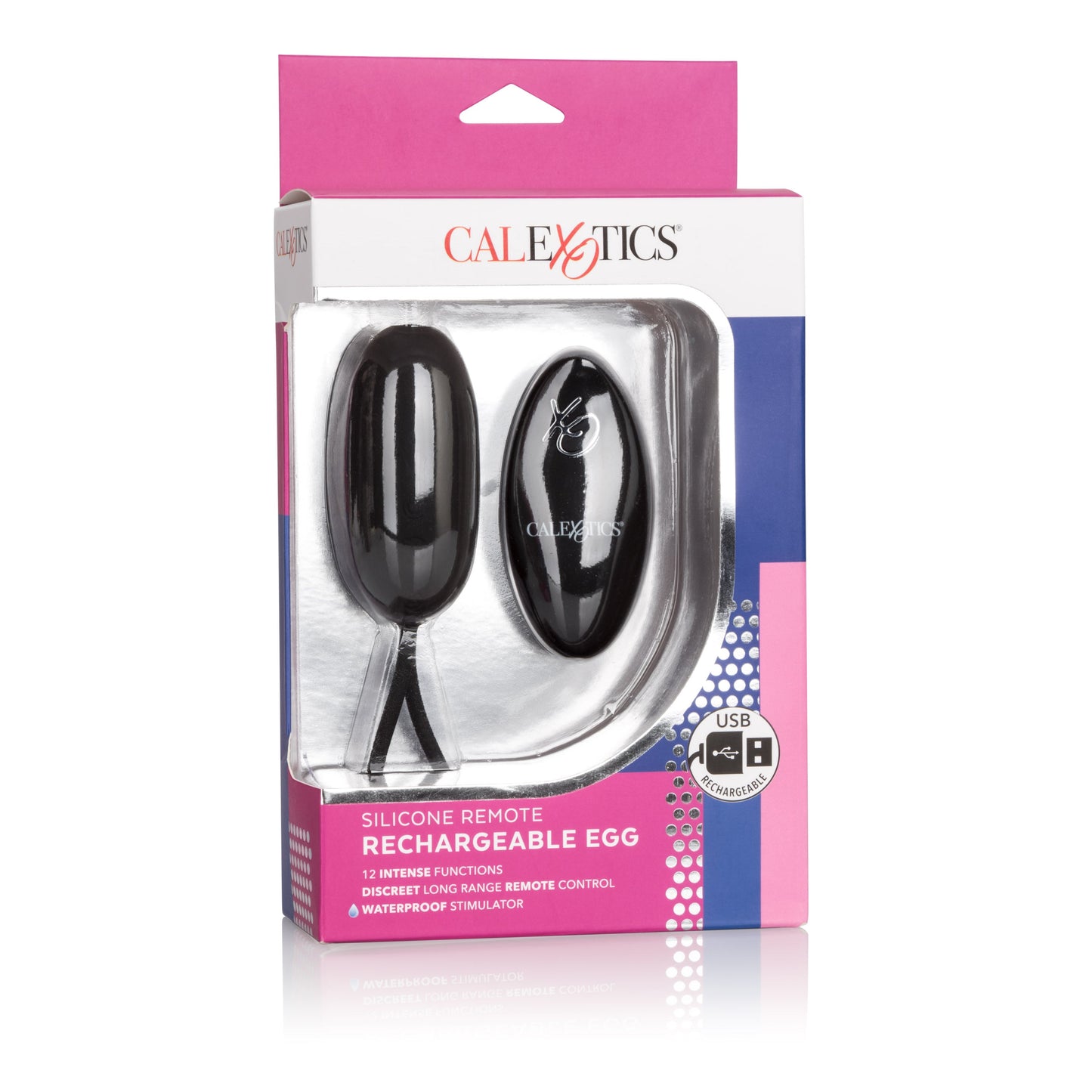 Silicone Remote Egg Black With 12 Vibration Functions and Remote Control