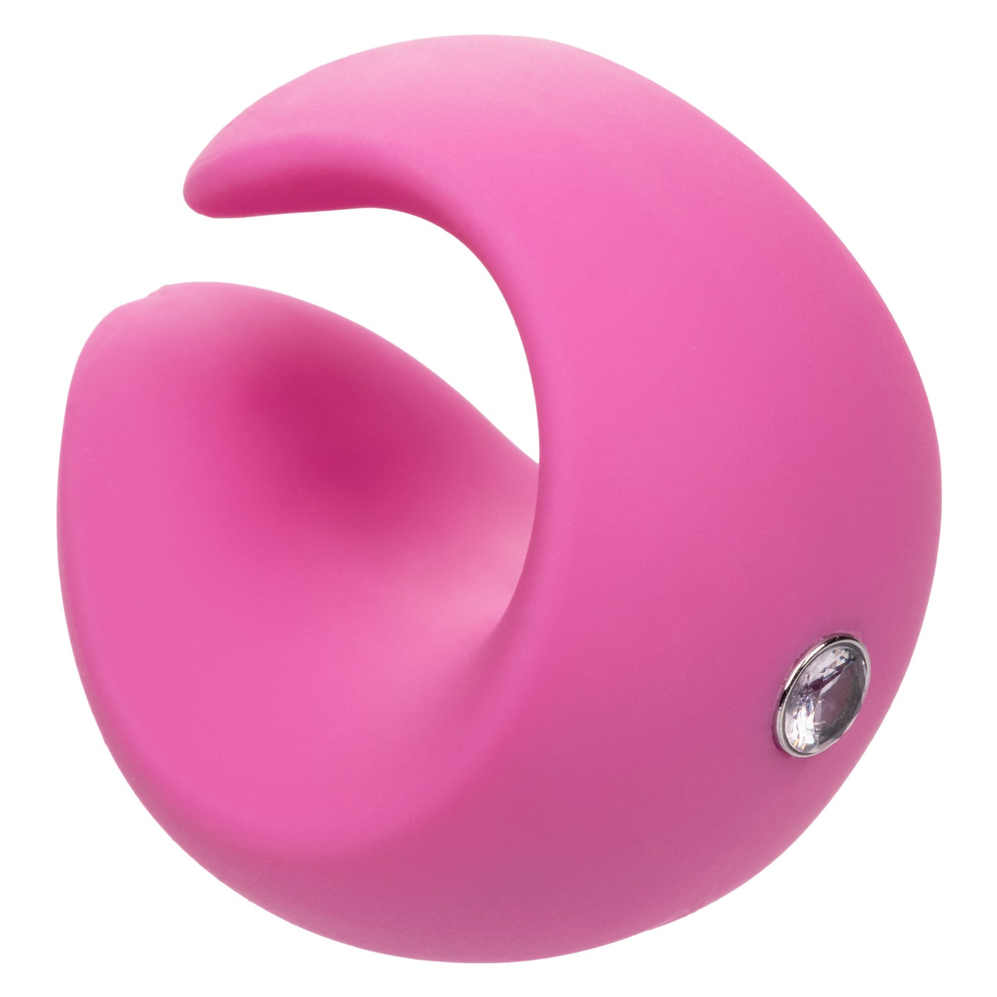 LuvMor "O"s Pink Mini Curved Massager with 10 Speeds, Liquid Silicone, Rechargeable, Waterproof