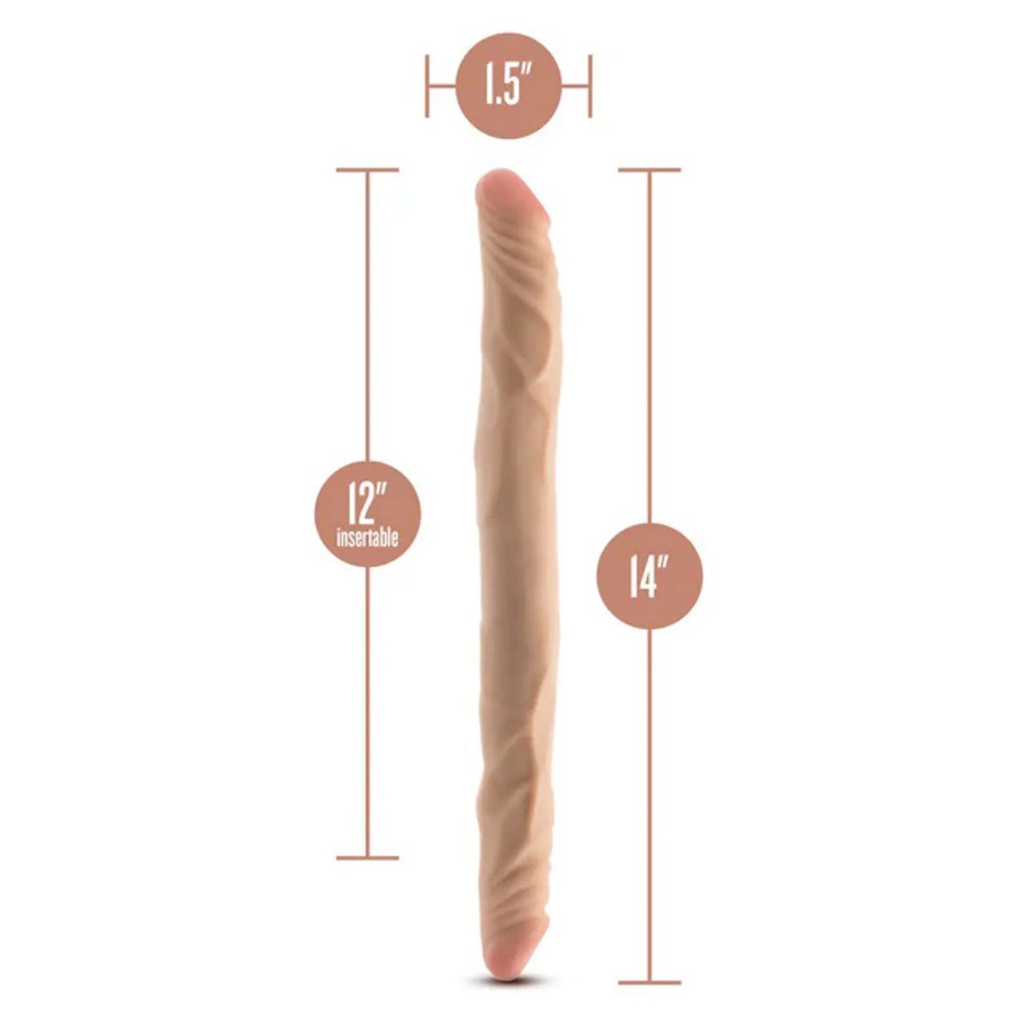 Dr. Skin Plus 14 Inch Posable Double Dong – Dual-Ended Dildo