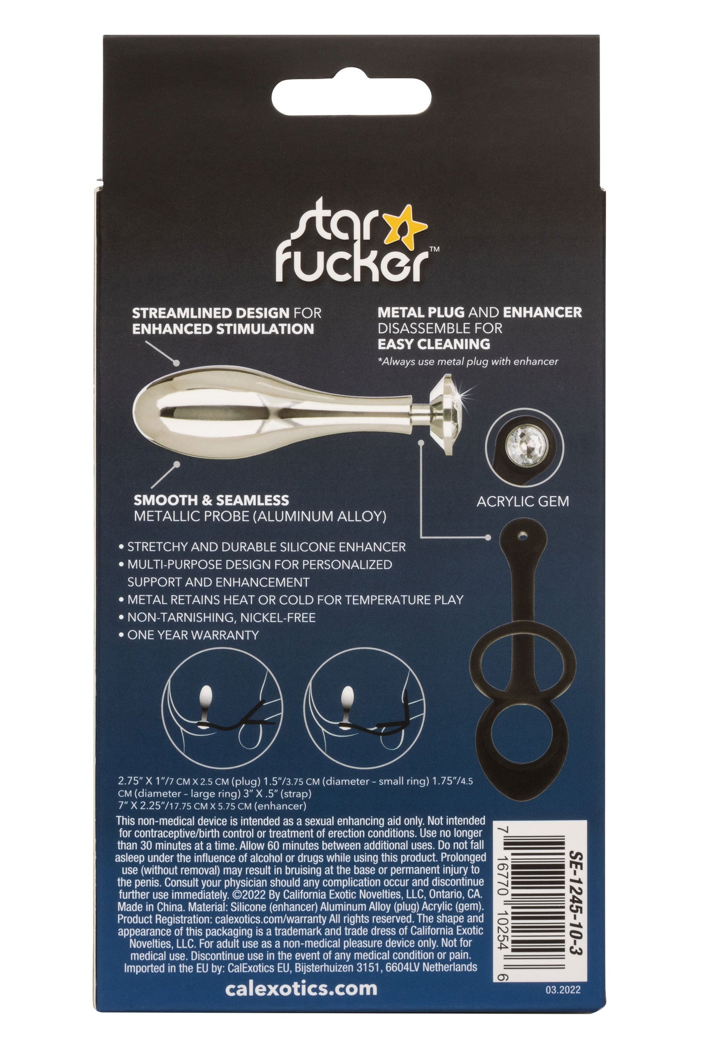 Star Fucker Teardrop Plug And Cockring – Silicone And Metal Dual Enhancer Plug And Cockring