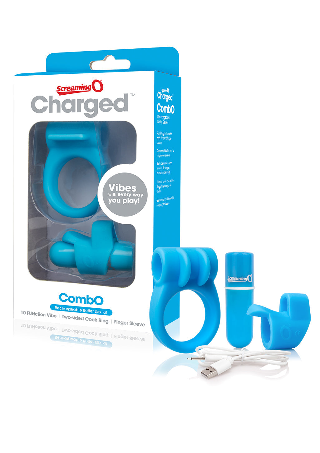 Charged Combo Kit 1 – Body-Safe Silicone Cock Ring and Fingertip Sleeve Kit