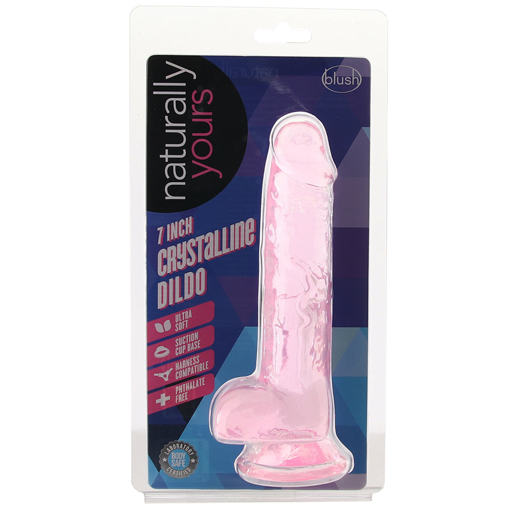 Naturally Yours 7 Inch Crystalline Dildo in Rose Dildo Sex Toys > Realistic Dildos