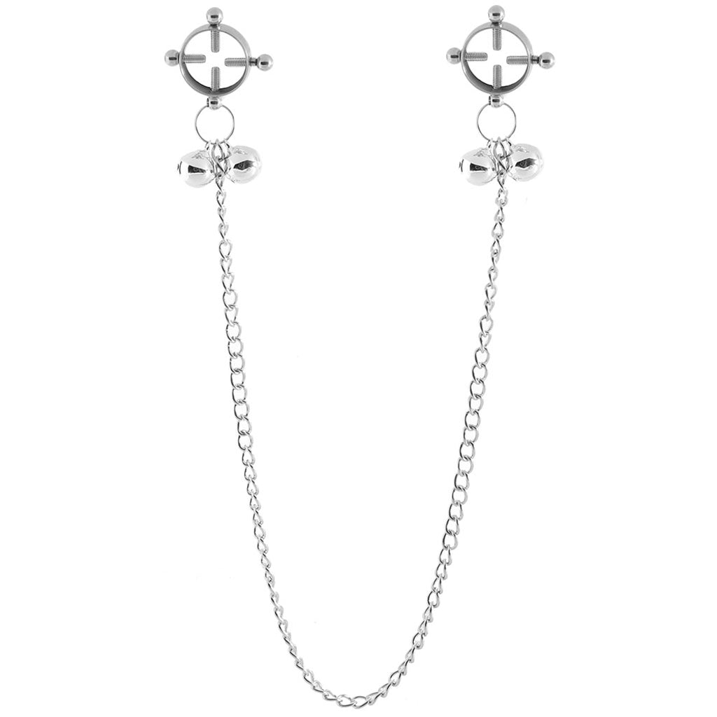 Nipple Grips 4-Point Nipple Press with Bells Bondage and Fetish > Nipple Stimulators & Clamps
