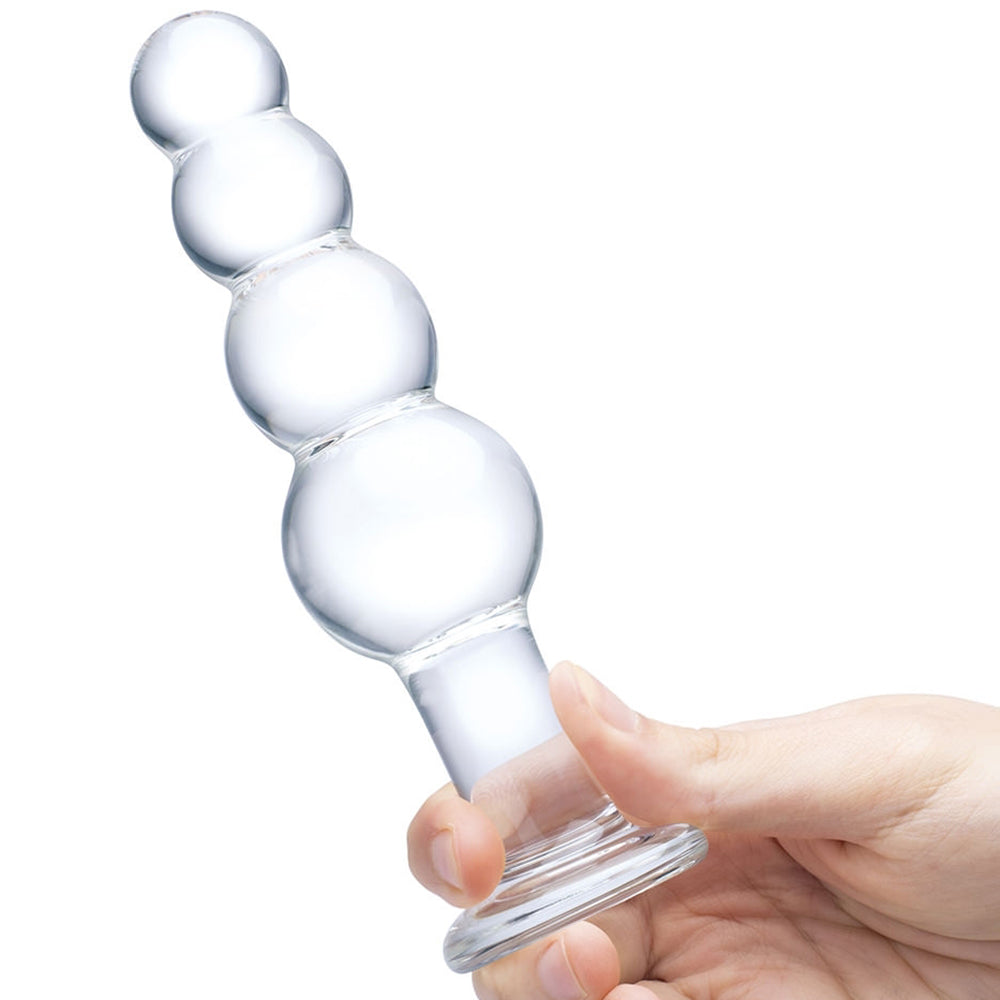 gläs 7.25 Inch Beaded Butt Plug Anal Sex Toys > Butt Plugs
