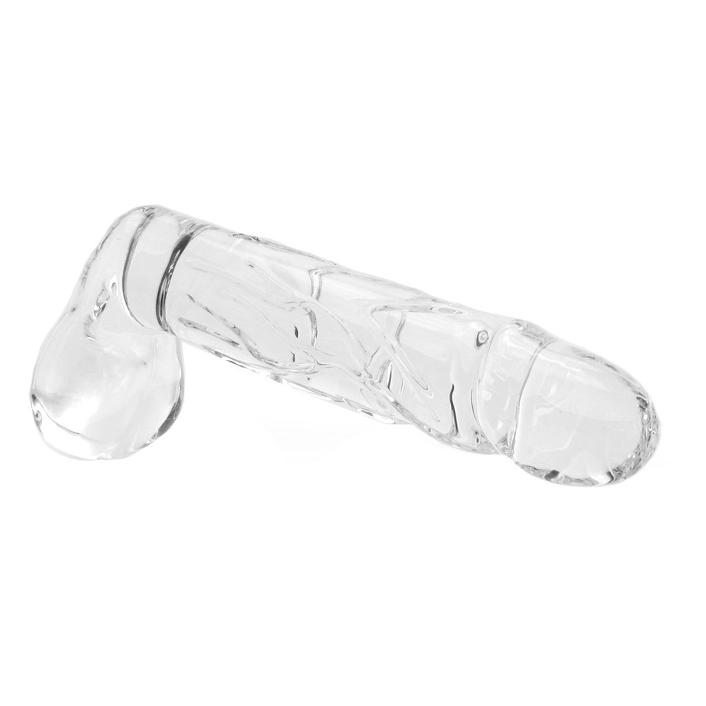 Blown Large Realistic Glass Dildo in Clear Dildo Sex Toys > Pyrex Glass Dildos