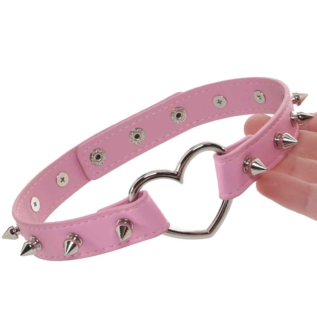 Master Series Spiked Heart Choker in Pink Bondage and Fetish > Tools & Accessories