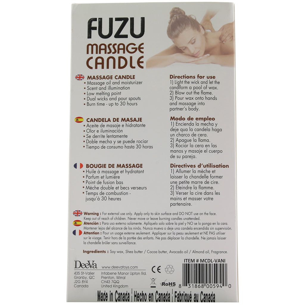 Fuzu Warm Vanilla Sugar Massage Candle in 4oz Sensual Love > Massage