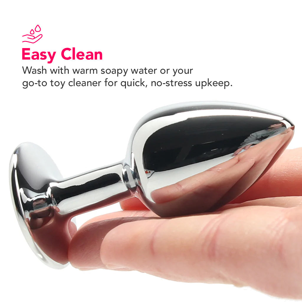 Ouch! Round Gem Silver Plug in Small Anal Sex Toys > Butt Plugs