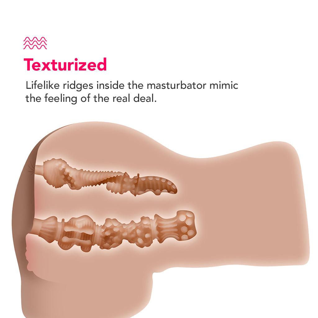 Rear Beauty Sucking & Vibrating Masturbator in Light Male Masturbators > Realistic Butts