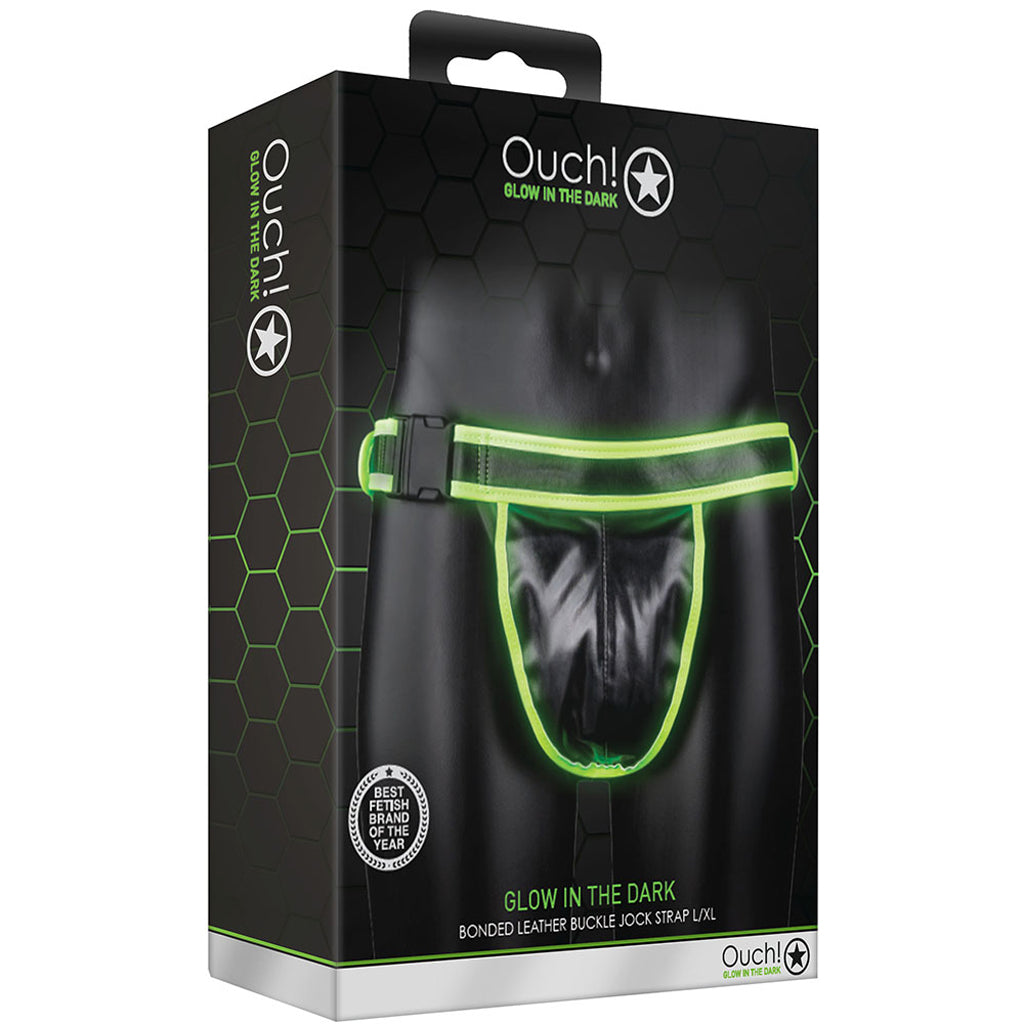 Ouch! Glow In The Dark Side Buckle Jock Strap /XL Bondage and Fetish > Men's Bondage Wear