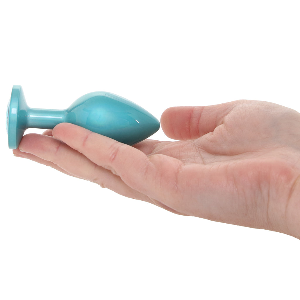 Rear Assets Medium Metal Butt Plug in Teal Anal Sex Toys > Butt Plugs