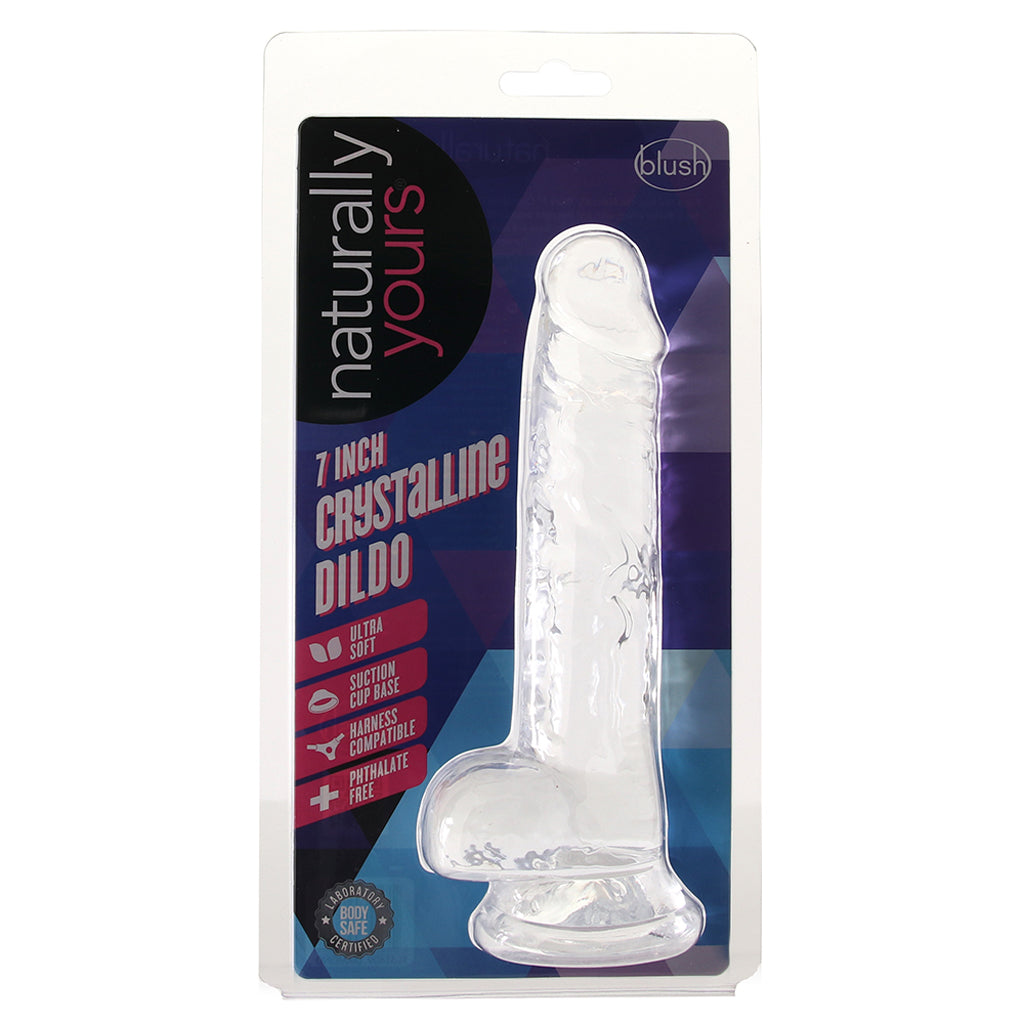 Naturally Yours 7 Inch Crystalline Dildo in Clear Dildo Sex Toys > Realistic Dildos