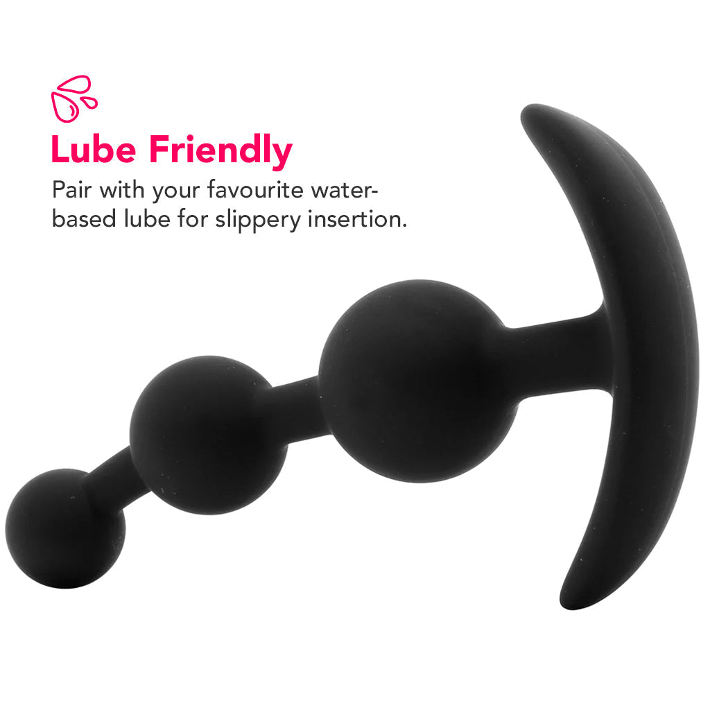 Luxe Be Me 3 Silicone Anal Beads in Black Anal Sex Toys > Anal Beads