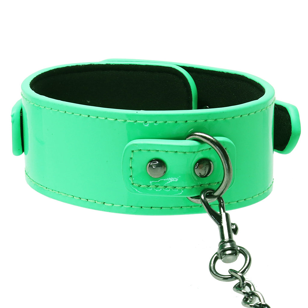 Electra Play Things Collar & Leash in Neon Green Bondage and Fetish > Pleasure Masks and Dress Up Play