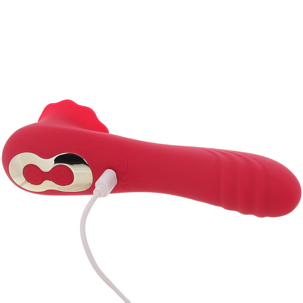 Secret Kisses Rose Quake Dual Ended Tapping Vibe Vibrators > G-Spot Vibrators