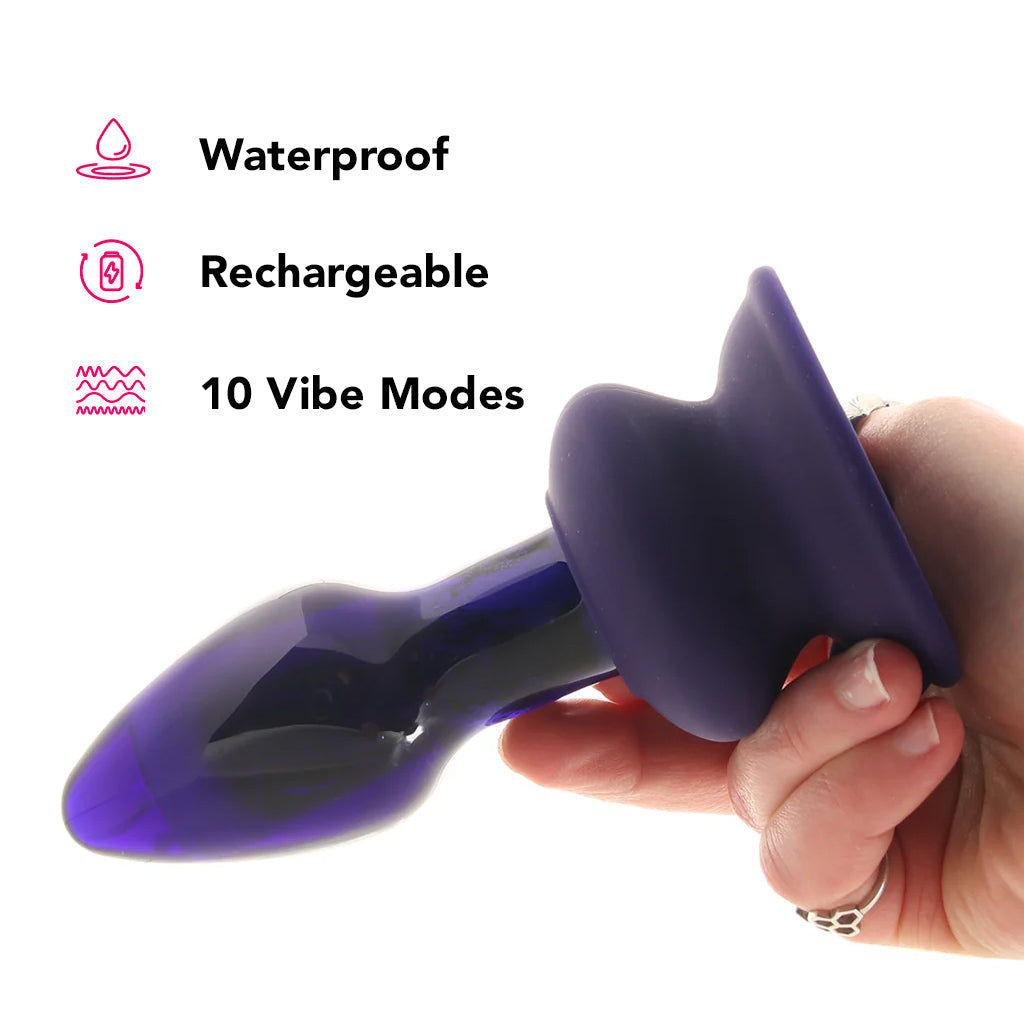 Icicles No.85 Vibrating Glass Plug in Purple Anal Sex Toys > Butt Plugs