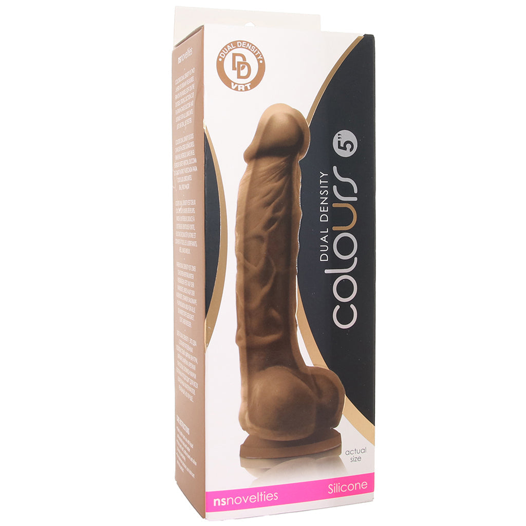 Colours 5 Inch Dual Density Silicone Dildo in Brown Dildo Sex Toys > Realistic Dildos