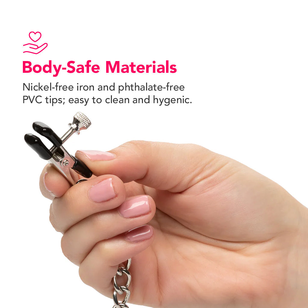 Nipple Play Weighted Dual Tier Nipple Clamps Bondage and Fetish > Nipple Stimulators & Clamps