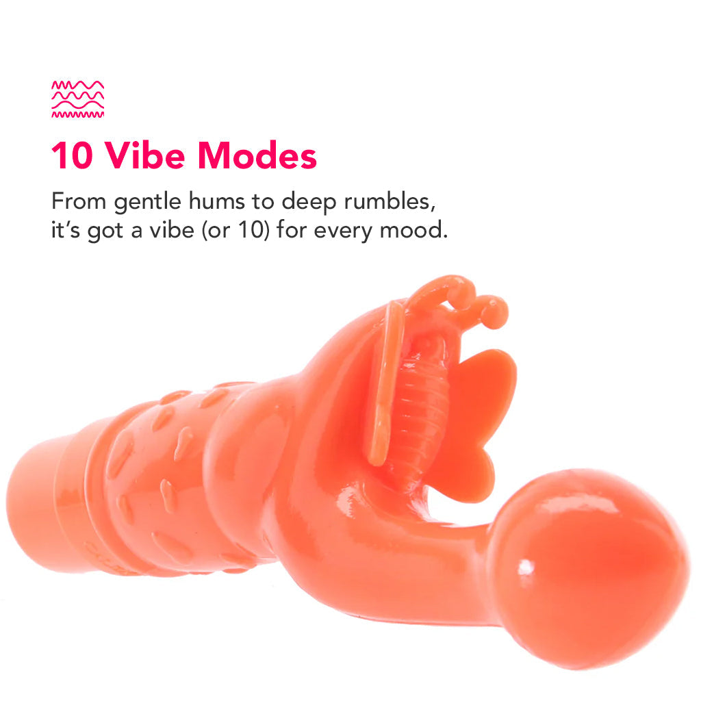 Rechargeable Butterfly Kiss Vibe in Orange Vibrators > G-Spot Vibrators