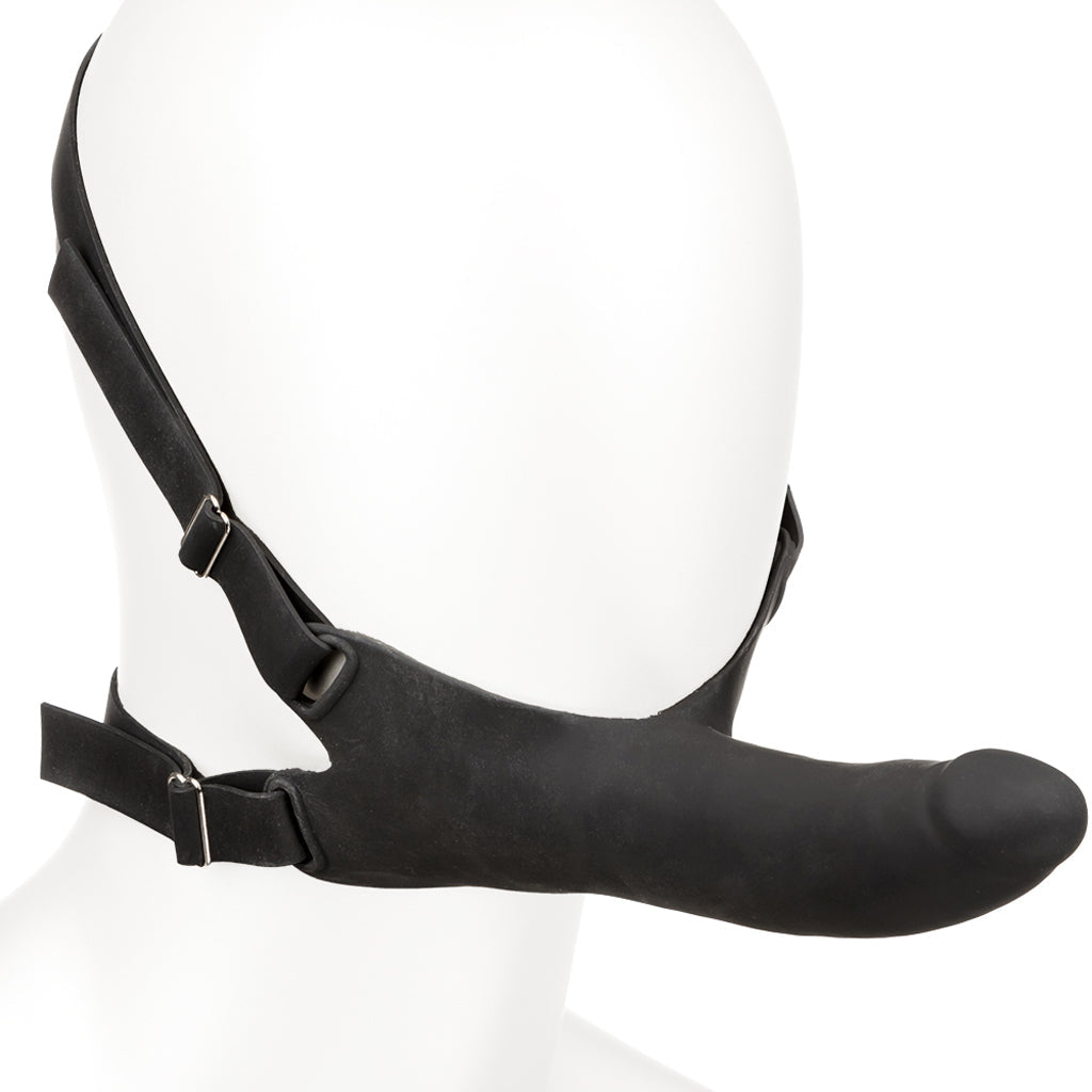 Accommodator Silicone Chin Strap Dildo in Black Dildo Sex Toys > Strap-On and Harnesses