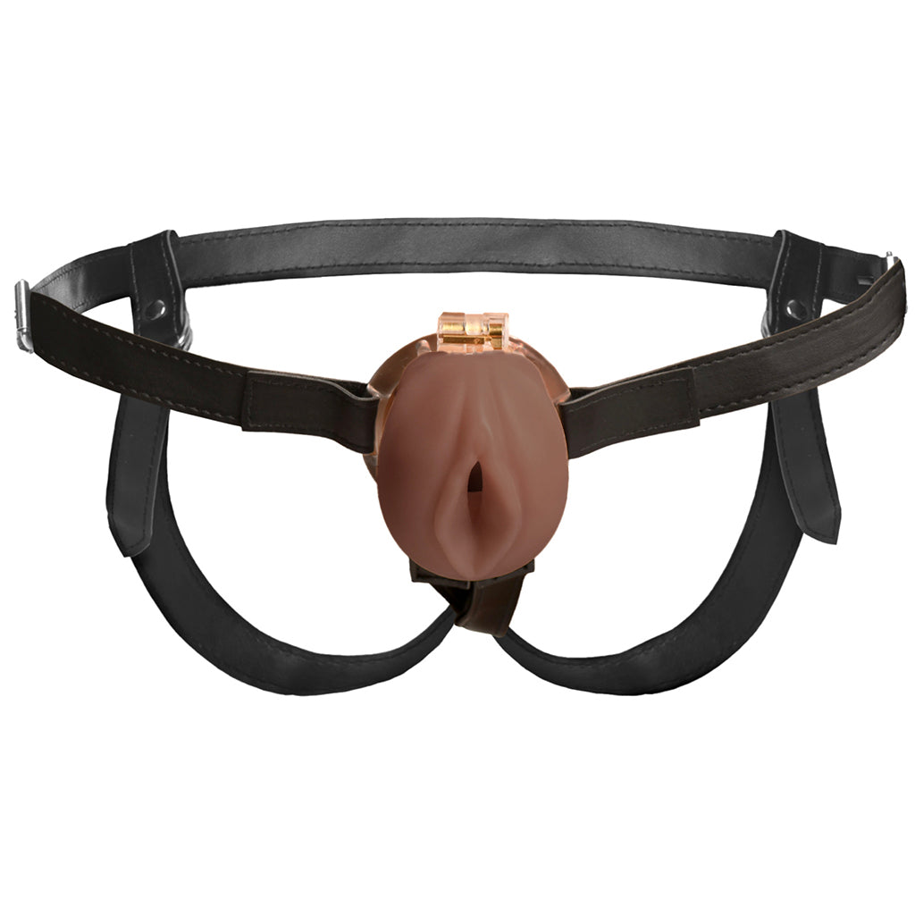 Master Series Pussy Chastity Cage in Tan Bondage and Fetish > Cock and Ball Devices