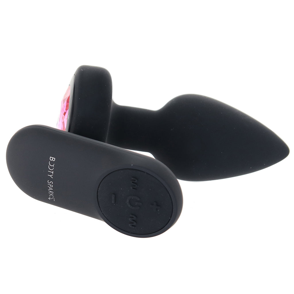 Booty Sparks Pink Gem Vibrating Anal Plug in Small Anal Sex Toys > Butt Plugs