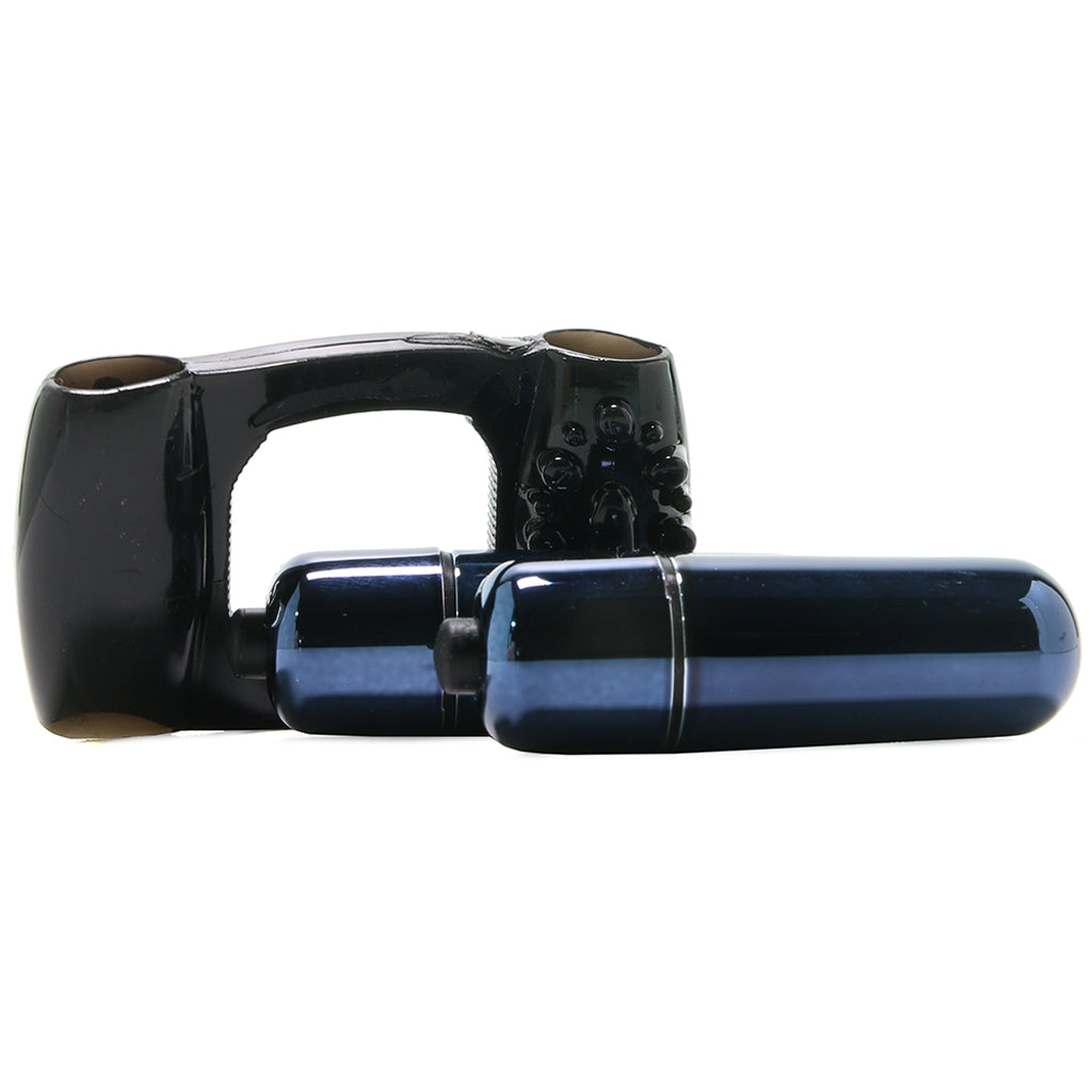 Duo-Vibrating Super Ring in Black Cock Rings
