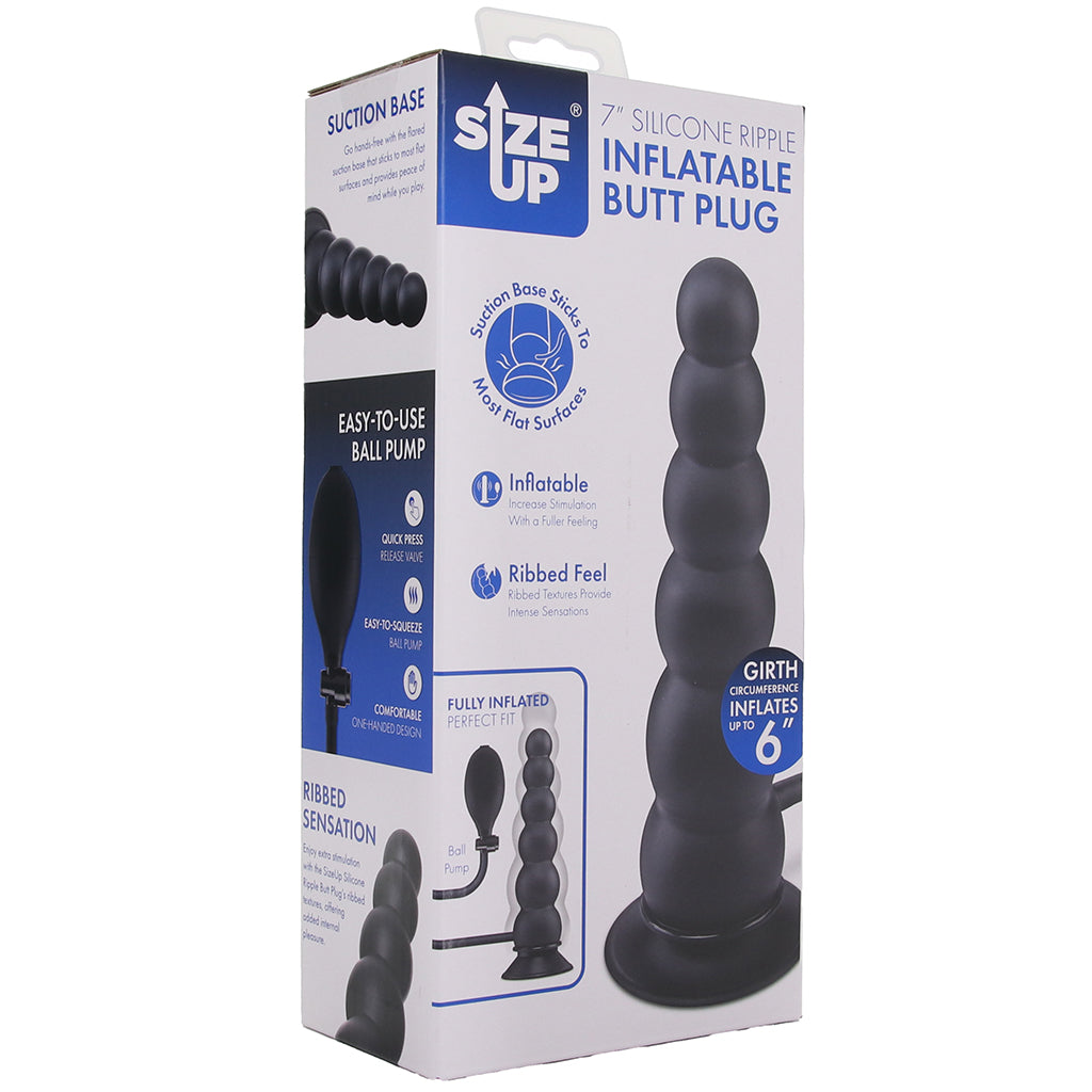 Size Up 7 Inch Ripple Inflatable Butt Plug Anal Sex Toys > Butt Plugs
