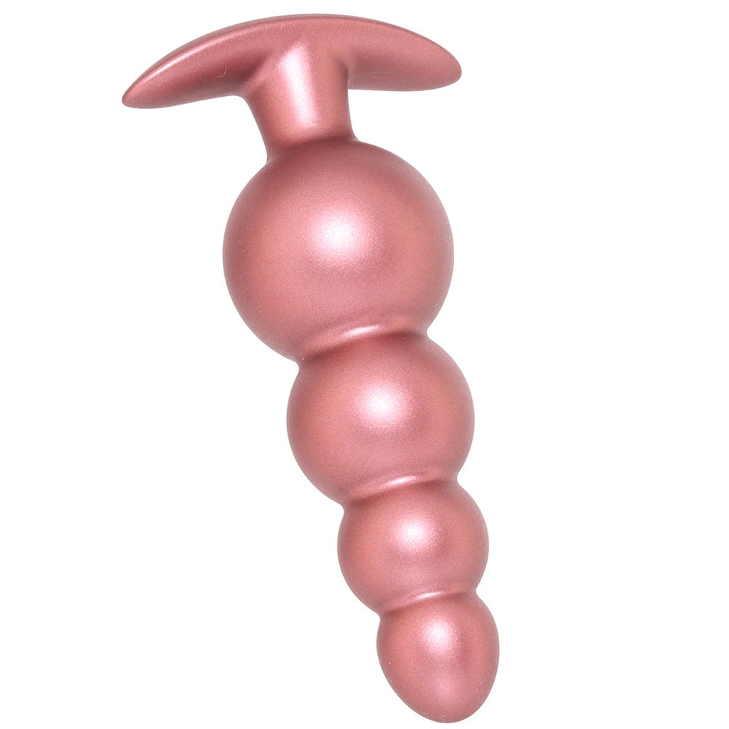 Ouch! Smooth Silicone Beaded Butt Plug in Rose Gold Anal Sex Toys > Butt Plugs
