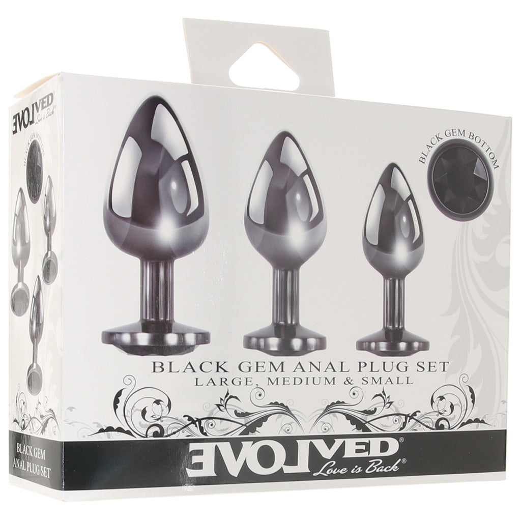 Black Gem Anal Plug Set Anal Sex Toys > Butt Plugs