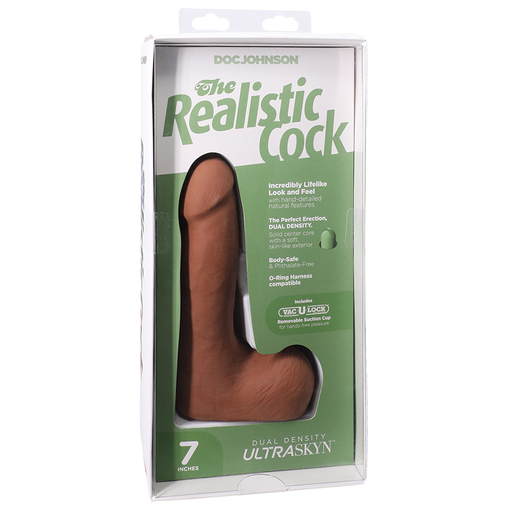 The Realistic 7 Inch Cock with Balls in Caramel Dildo Sex Toys > Realistic Dildos