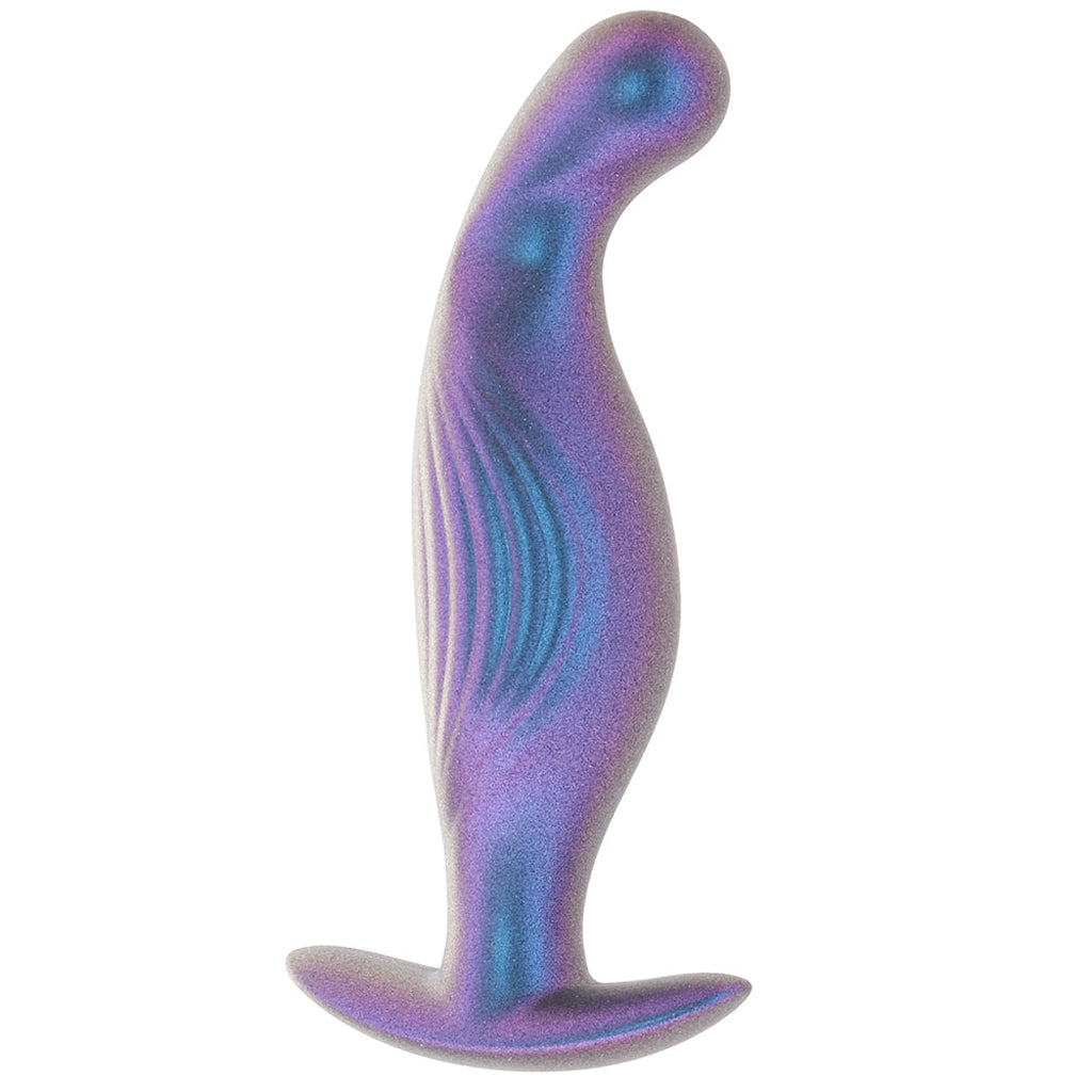 Ouch! Smooth Silicone P-Spot Butt Plug in Metallic Blue Anal Sex Toys > Butt Plugs