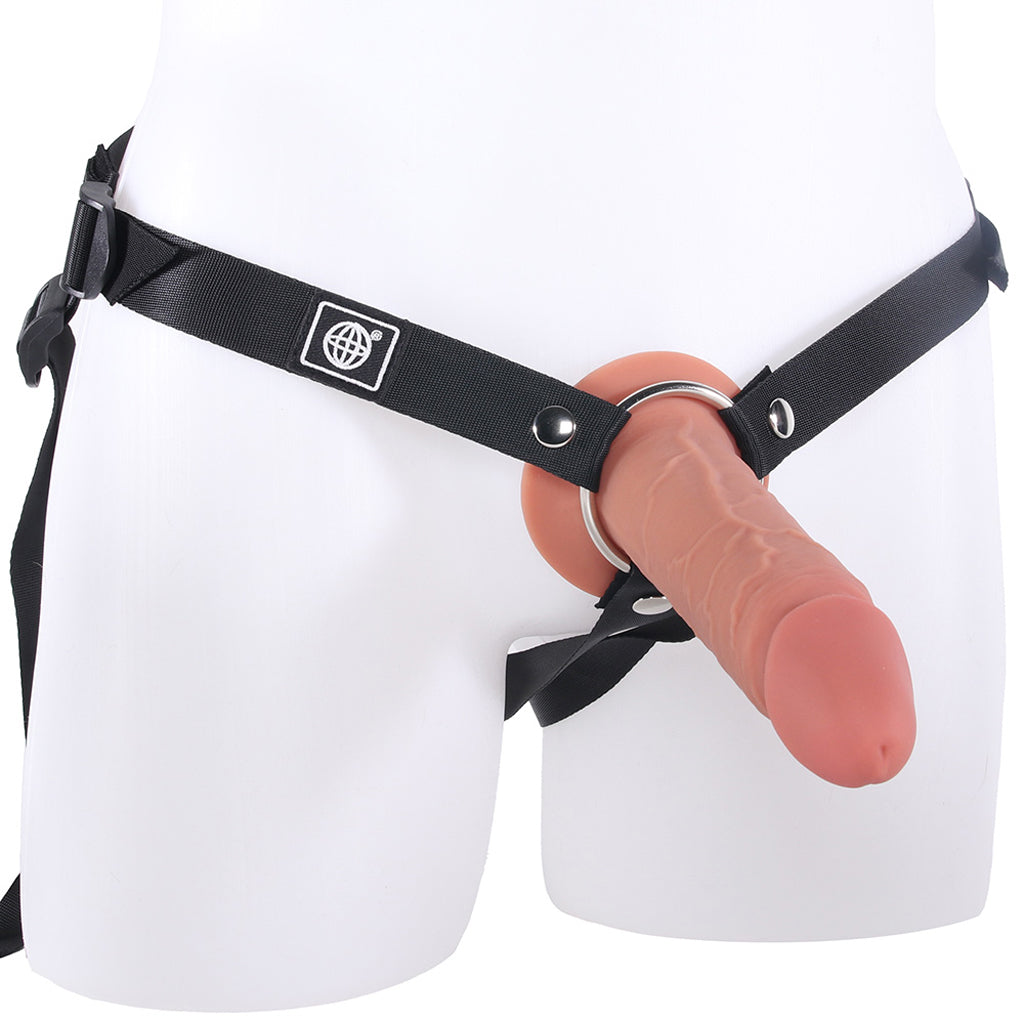 Fantasy X-tensions Elite 6 Inch Hollow Strap-On in Brown Dildo Sex Toys > Strap-On and Harnesses