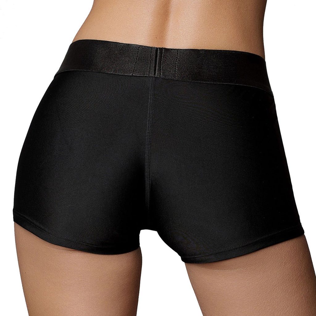 Ouch! Black Vibrating Strap-on Boxer /S Dildo Sex Toys > Strap-On and Harnesses