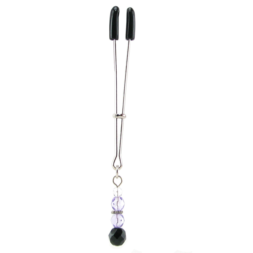 Tweezer Clit Clamp with Purple Beads Bondage and Fetish > Nipple Stimulators & Clamps