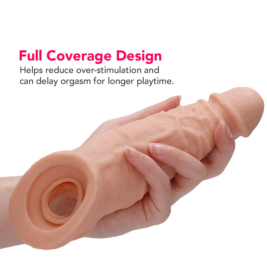 RealRock Penis Sleeve 9 Inch Extender in White Male Enhancement > Extenders and Sleeves